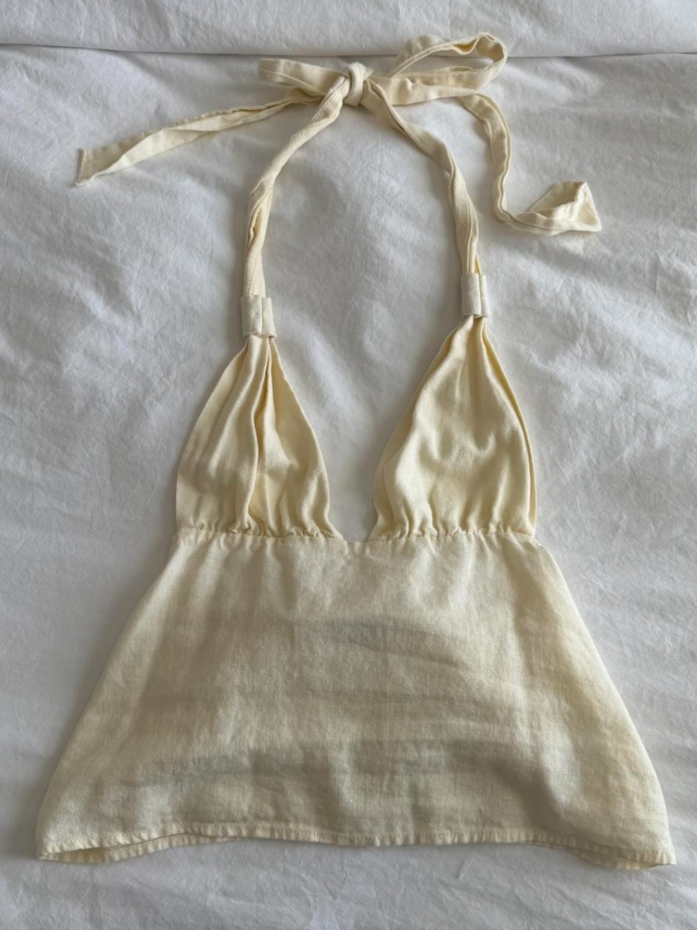 Glassons Butter Yellow Linen Halter Top